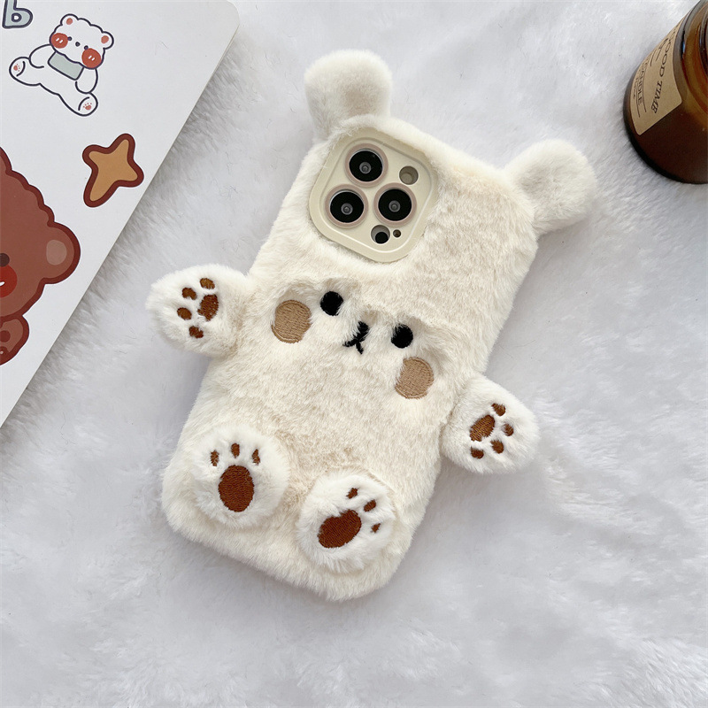 Korean 3D Cartoon Bear Fluffy  - огляд і ціна Phone Cases For Iphone 16