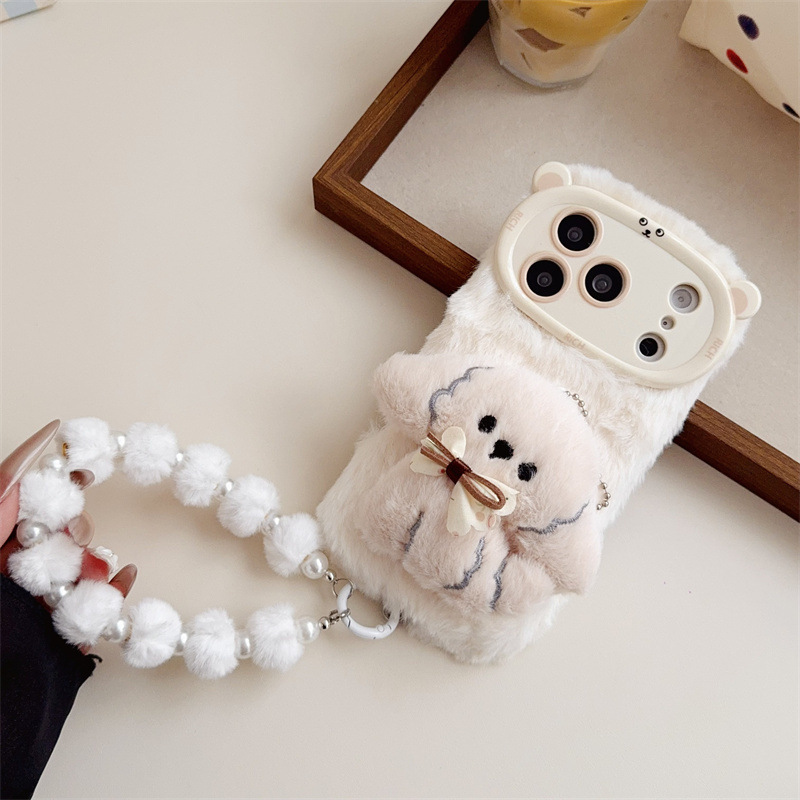 3D Cartoon Bowknot Puppy Warm  - огляд і ціна Phone Cases For Iphone 16