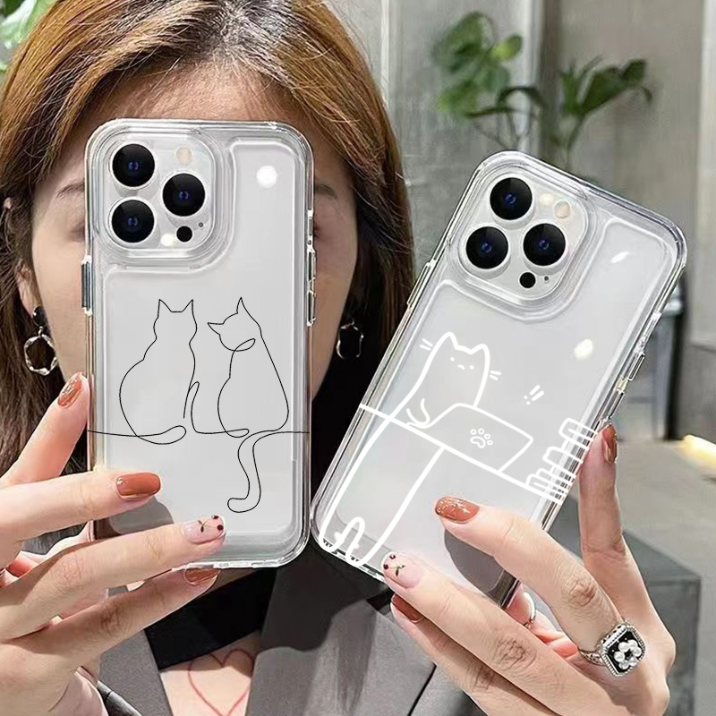 Cute Line Cat Anti-drop Phone  - огляд і ціна Phone Cases Xiaomi 15
