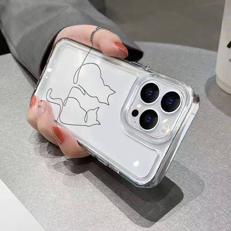 Cute Line Cat Anti-drop Phone  - огляд і ціна Phone Cases Xiaomi 15