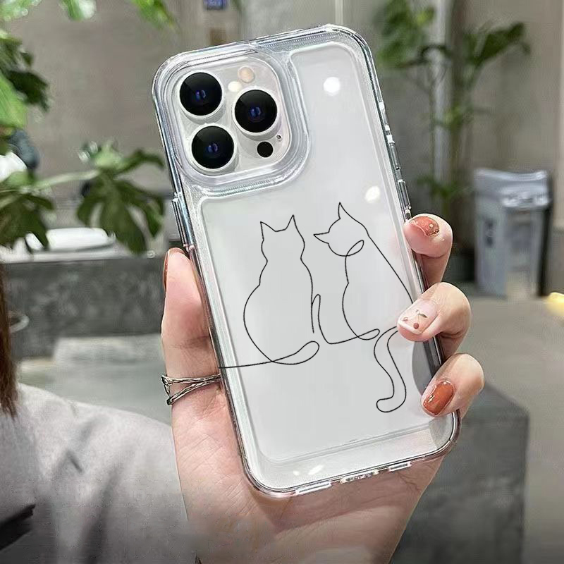Cute Line Cat Anti-drop Phone  - огляд і ціна Phone Cases Xiaomi 15