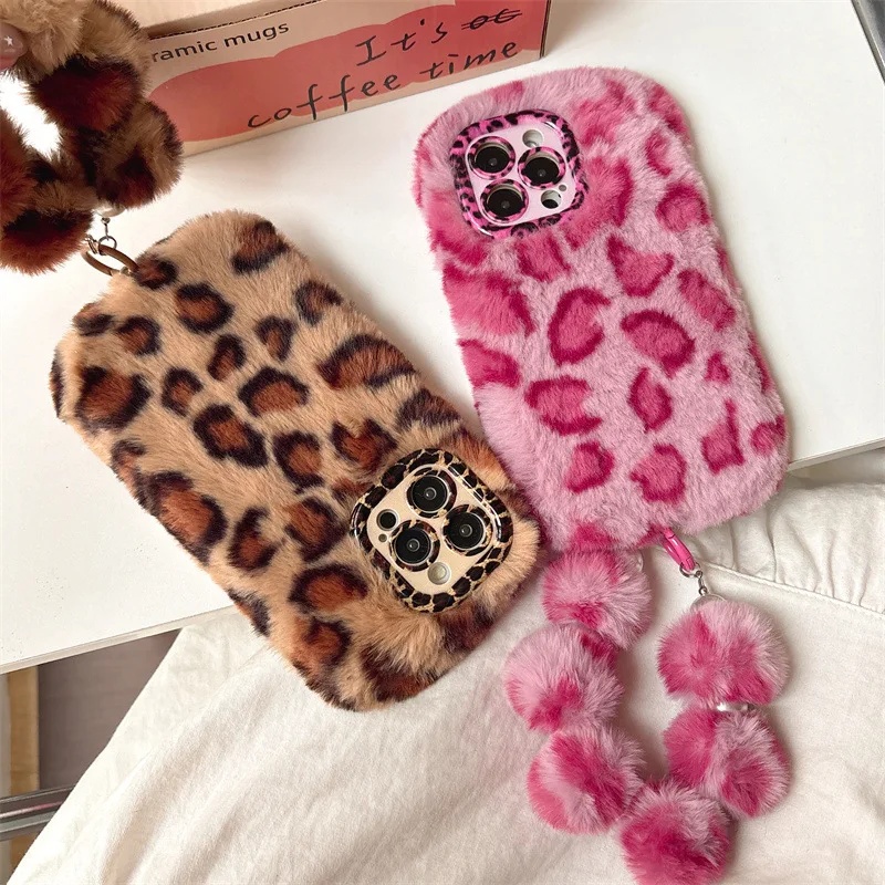 Fashion Leopard Furry Plush Le - огляд і ціна Phone Cases For Iphone 16